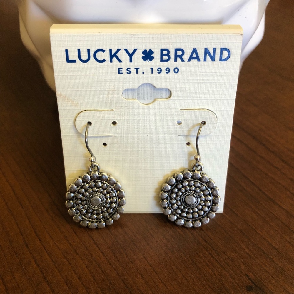 Lucky brand silver disc earrings
